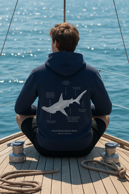 Hoodie (NEW) Tiburón Martillo colores oscuros