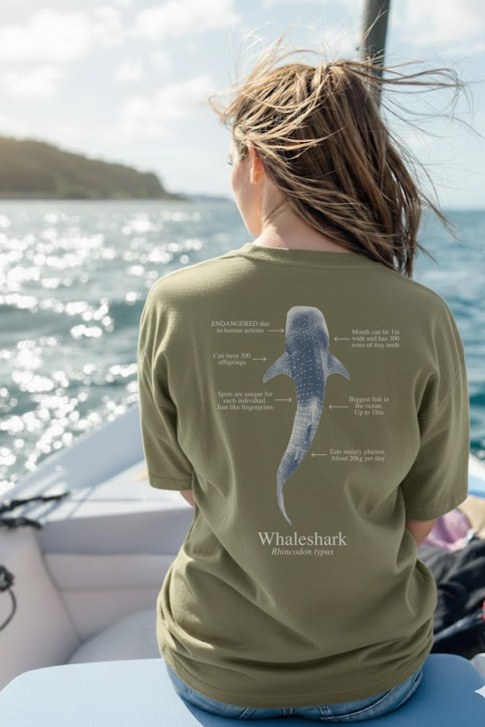 Camiseta 100% algodón - Tiburón ballena colores oscuros