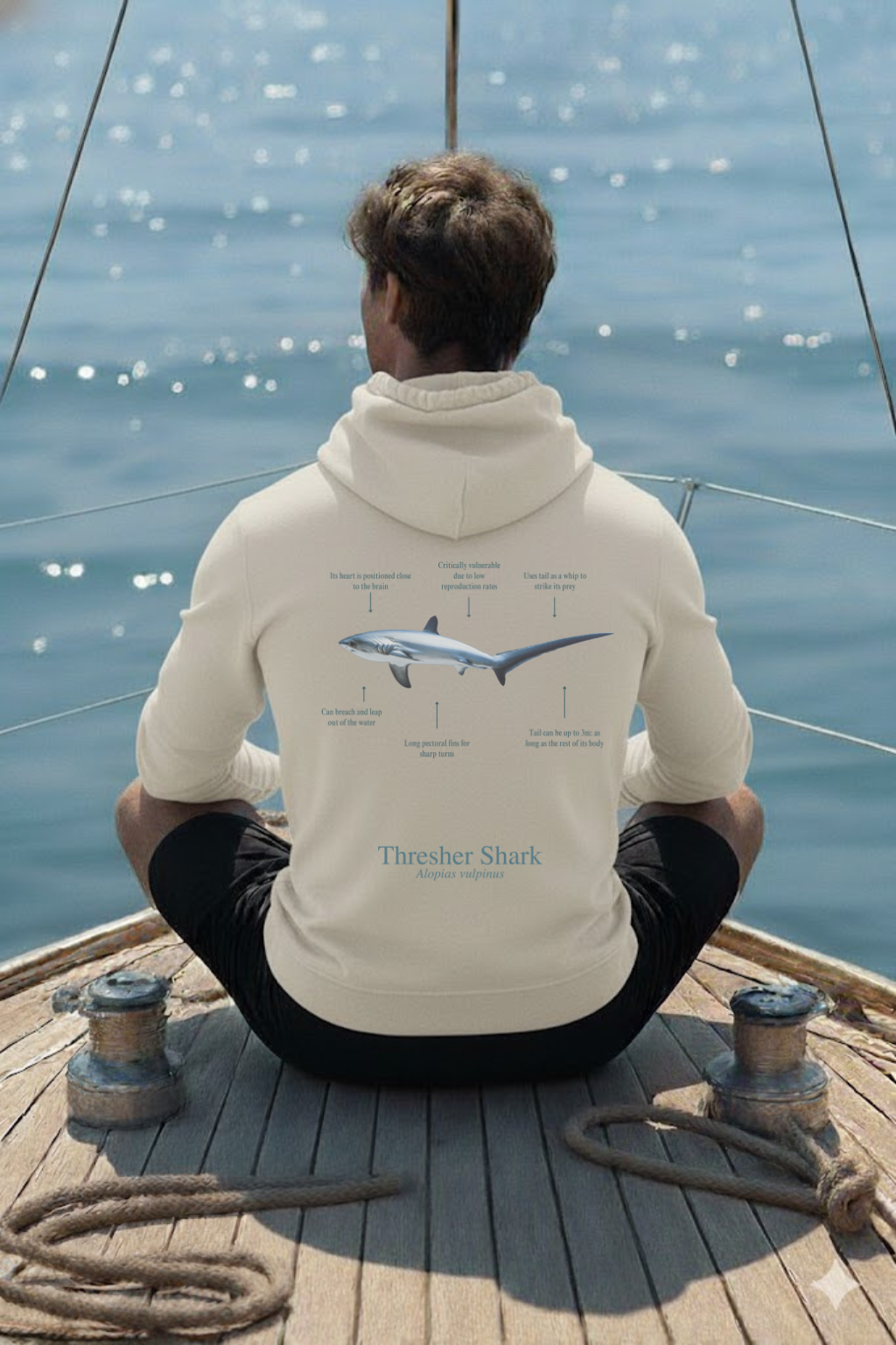 Hoodie (NEW) Tiburón Zorro colores claros