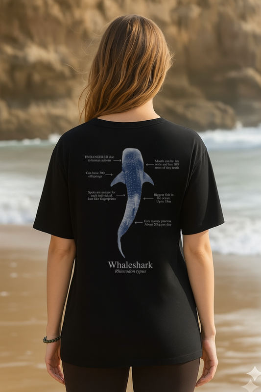 100% cotton T-shirt - Whale shark dark colors
