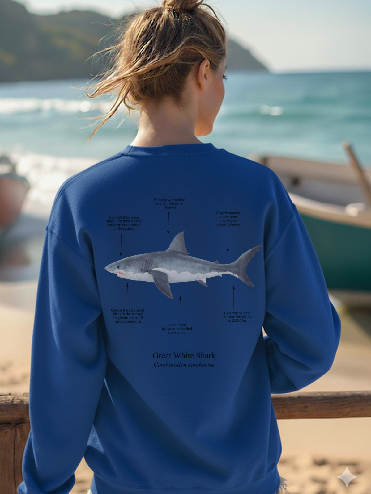 Sudadera sin capucha Tiburón Blanco