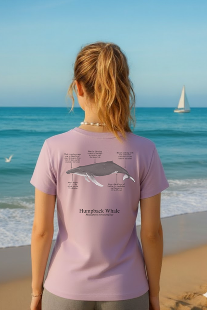Camiseta 100% algodón Ballena Jorobada - colores claros - unisex