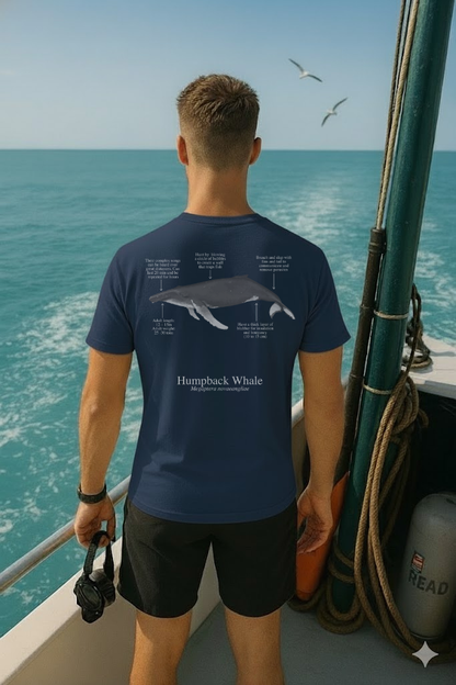 Camiseta 100% algodón Ballena Jorobada - colores oscuros - unisex