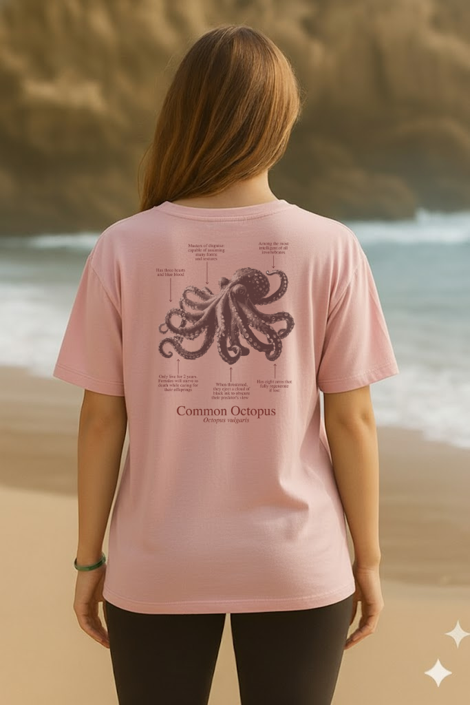 100% cotton Octopus T-shirt - light colors - unisex