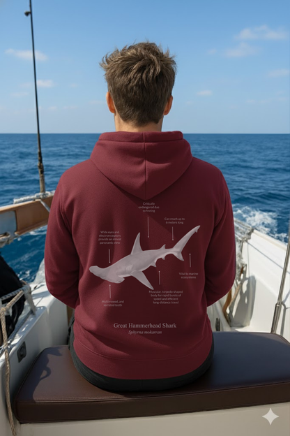 Hoodie (NEW) Tiburón Martillo colores oscuros