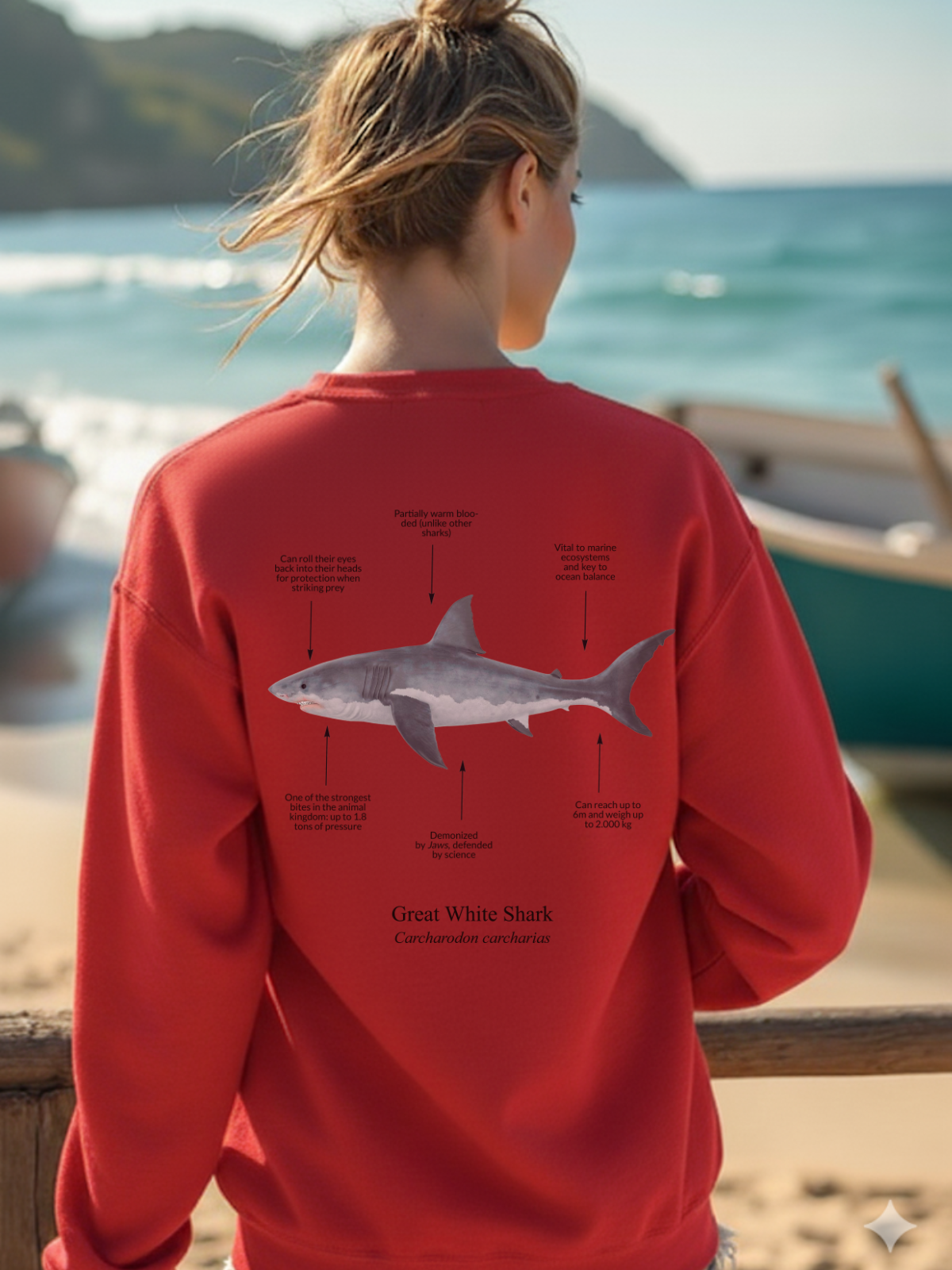 Sudadera sin capucha Tiburón Blanco