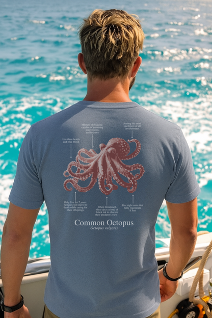 100% ECO cotton Octopus T-shirt in dark colors