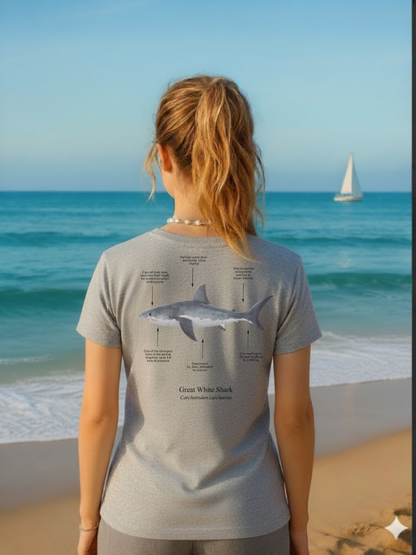 Camiseta 100% algodón orgánico Tiburón Blanco