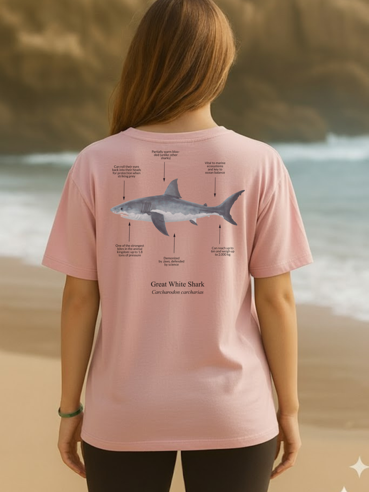 Camiseta 100% algodón orgánico Tiburón Blanco