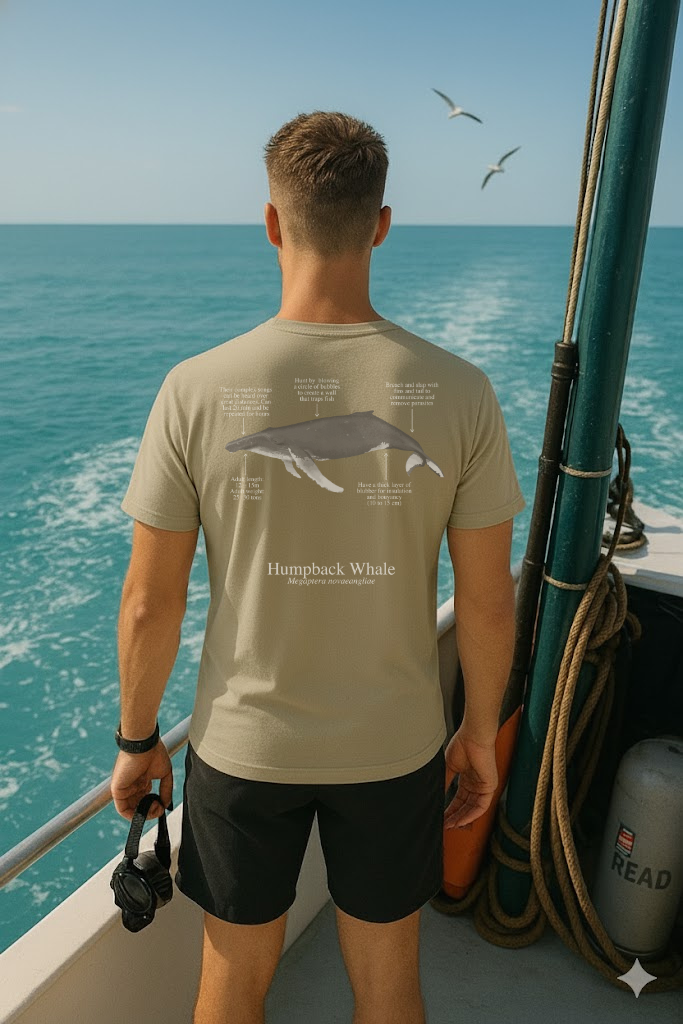 Camiseta 100% algodón Ballena Jorobada - colores oscuros - unisex