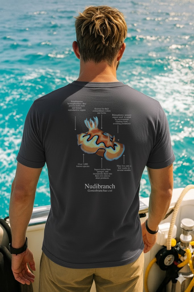 Camiseta 100% algodón Nudibranquio - colores oscuros - unisex