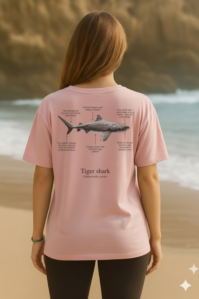 Camiseta de 100% algodón - Tiburón Tigre - Unisex