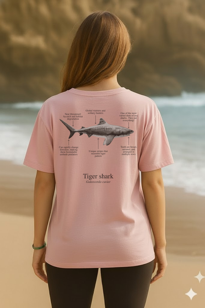 Camiseta de 100% algodón - Tiburón Tigre - Unisex