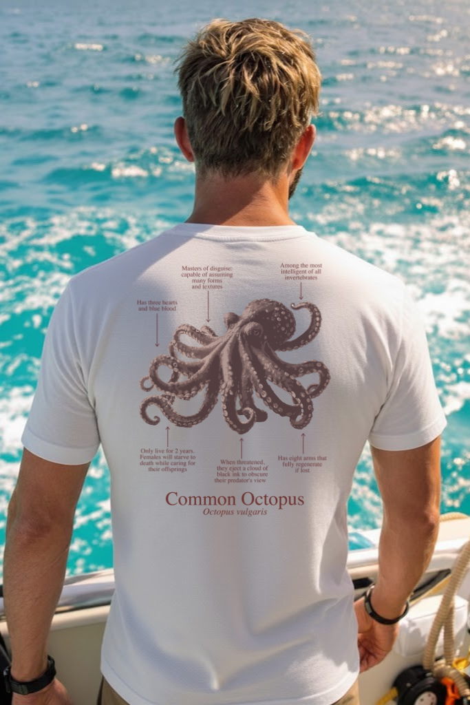 100% cotton Octopus T-shirt - light colors - unisex
