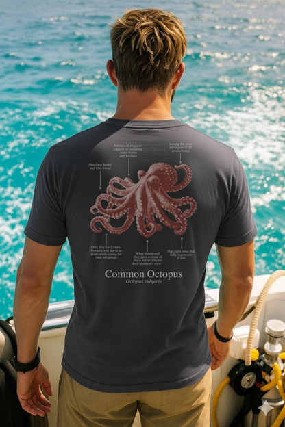 100% ECO cotton Octopus T-shirt in dark colors