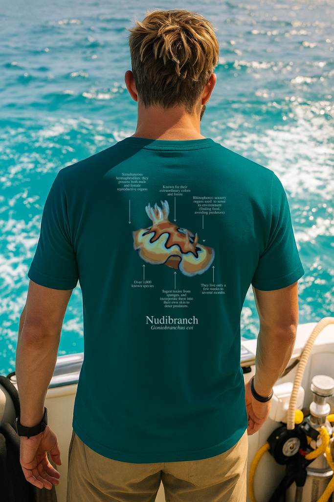 Camiseta 100% algodón Nudibranquio - colores oscuros - unisex