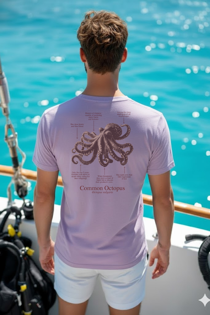 100% cotton Octopus T-shirt - light colors - unisex