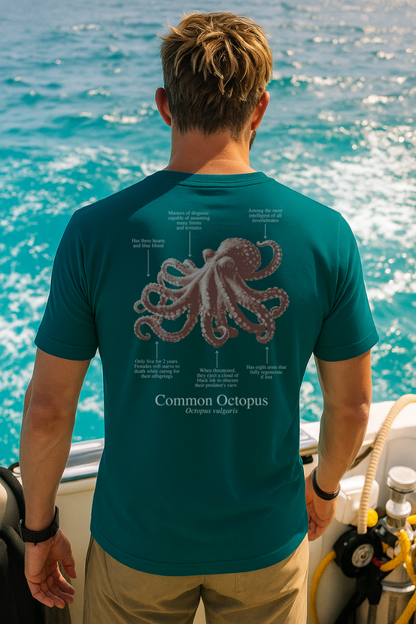 100% ECO cotton Octopus T-shirt in dark colors