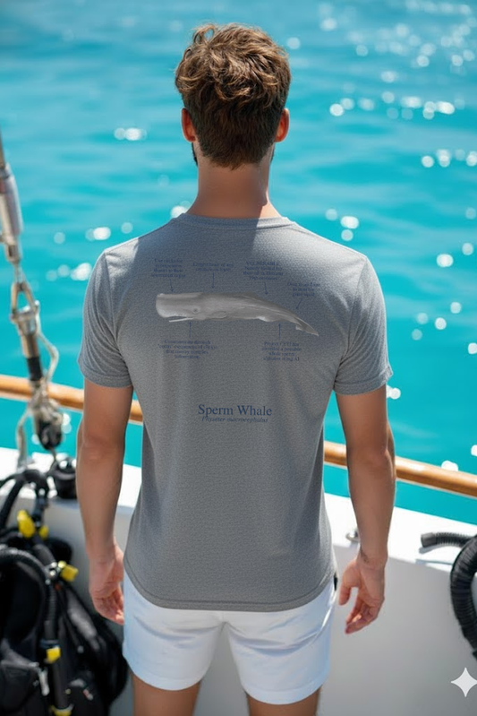 100% cotton Sperm whale t-shirt - light colors - unisex
