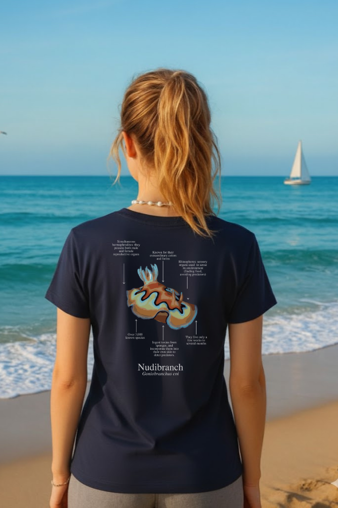 Camiseta 100% algodón Nudibranquio - colores oscuros - unisex