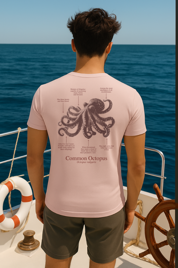 100% cotton Octopus T-shirt - light colors - unisex