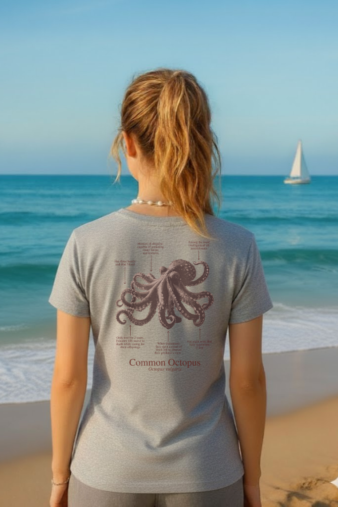 100% cotton Octopus T-shirt - light colors - unisex
