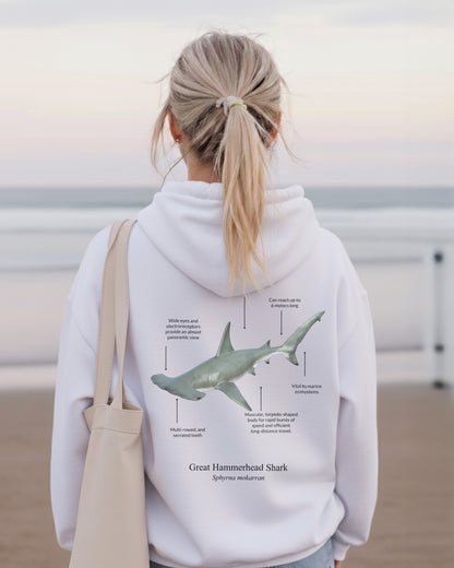 Hoodie (NEW) Tiburón Martillo Colores claros