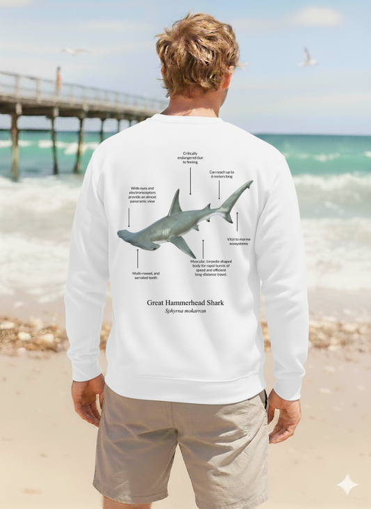 Sudadera premium Tiburón Martillo - colores claros