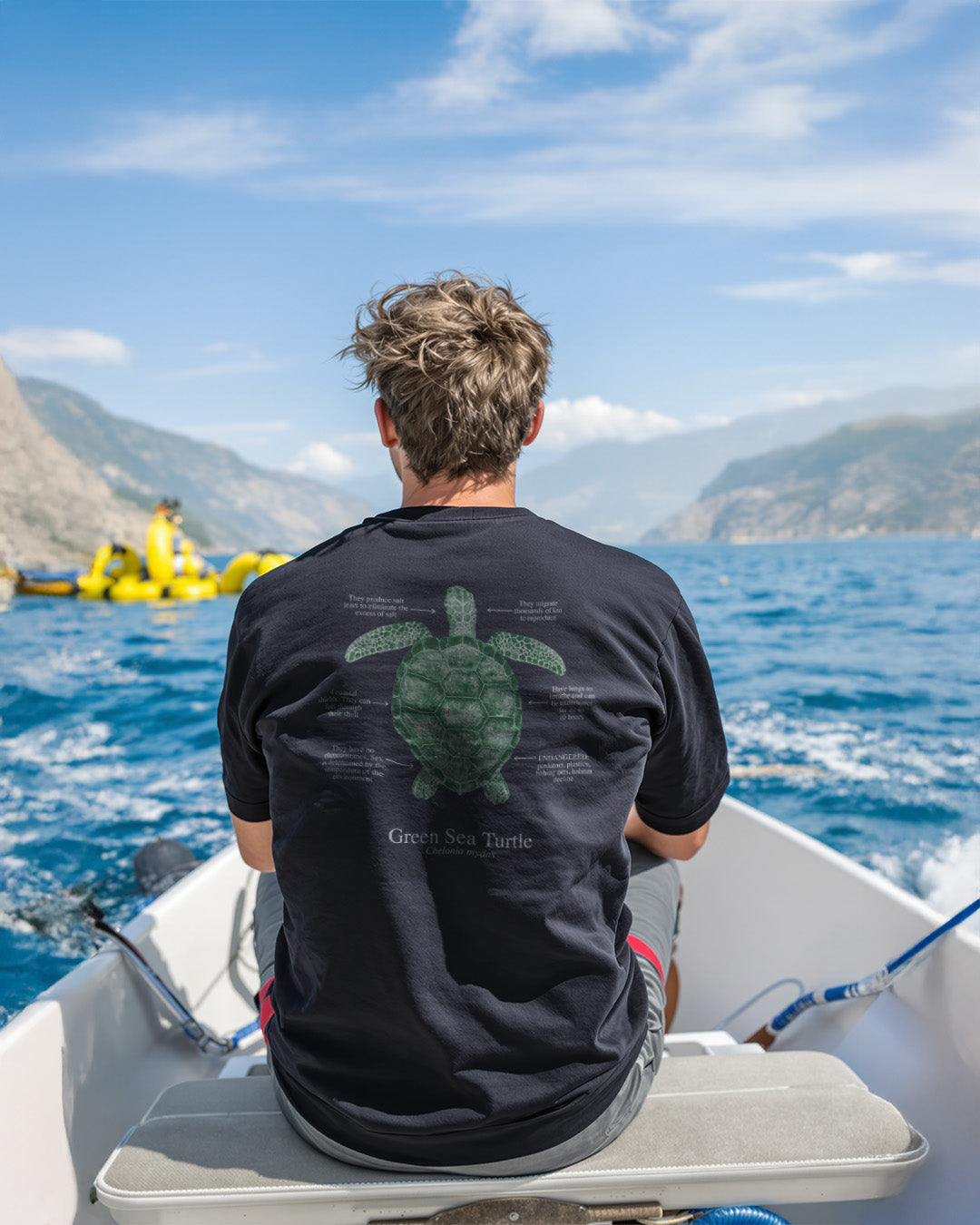 100% ECO cotton T-shirt - turtle - dark colors