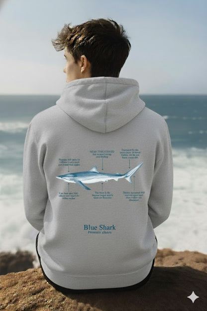 Hoodie (NEW) Tiburón azul colores claros